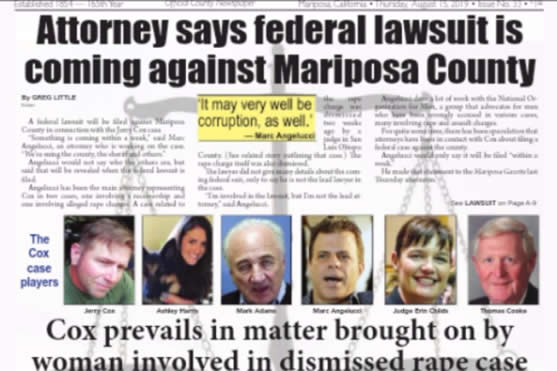 Federal Lawsuit coming against Corrupt Mariposa County Jerry Cox Mariposa County California Ashley K. Harris 