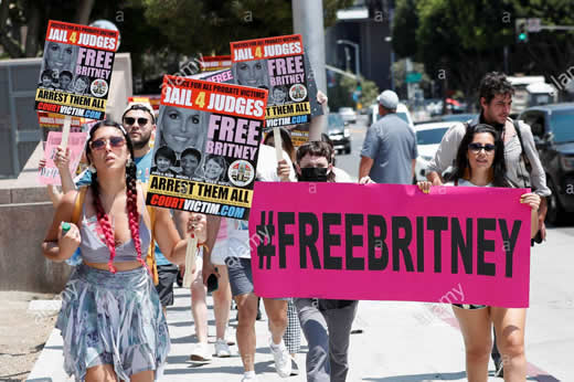 Britney Spears Los Angeles California Stanely Mosk courthouse protest