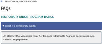 Temporary Judge Program Basics Pro Tem judge