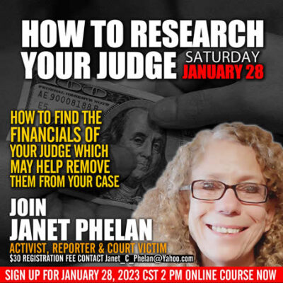 Phelan Janet Court Victim Community Course HOW TO RESEARCH YOUR JUDGE 2023