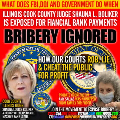 Cook County Chicago Illinois County Judge shauna louise boliker and Lisa Casanova Public Guardian exposed for possible bribery