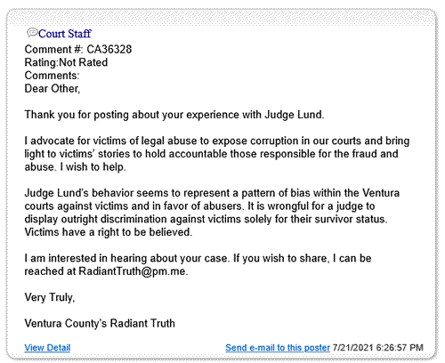 Judge Roger L Lund Corrupt Judge Roger Lynn Lund Ventura County Oxnard probate abuse immoral unethitical abuses authorityThe Robing Room CA State Judges Judge Roger Lund