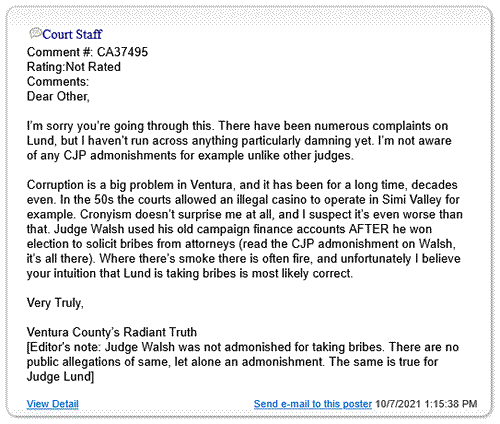 Judge Roger L Lund Corrupt Judge Roger Lynn Lund Ventura County Oxnard probate abuse immoral unethitical abuses authorityThe Robing Room CA State Judges Judge Roger Lund