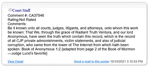 Judge Roger L Lund Corrupt Judge Roger Lynn Lund Ventura County Oxnard probate abuse immoral unethitical abuses authorityThe Robing Room CA State Judges Judge Roger Lund